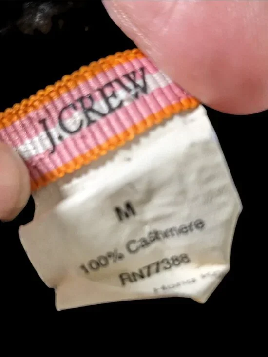 Preppy J.Crew Vintage Womens Cashmere Argyle Cardigan Sweater - Black/Gray/Pink - Picture 4 of 10